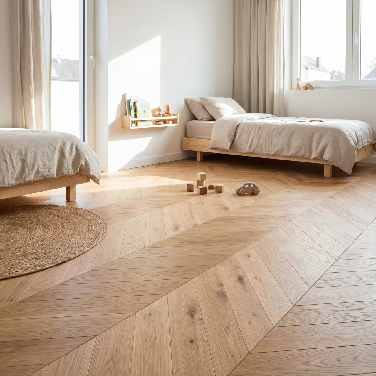 Parquet Point de Hongrie Chêne Américain Naturel