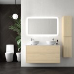 Ensemble Meuble Carmen 120x45cm + Miroir LED Lisse Coins Arrondis 120x70cm