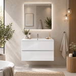 Pack meuble Colmar 80cm blanc brillant