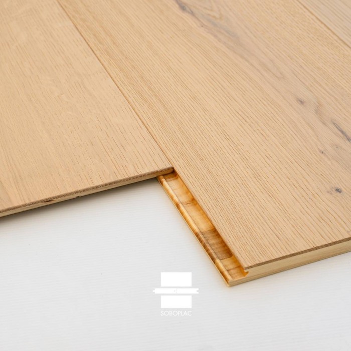 parquet contrecollé St Jean naturel verni, parquet chêne naturel large lame, parquet promotion presto, parquet sol intérieur résistant, parquet 14 mm design moderne, parquet salon chêne naturel verni, parquet séjour tendance 2025