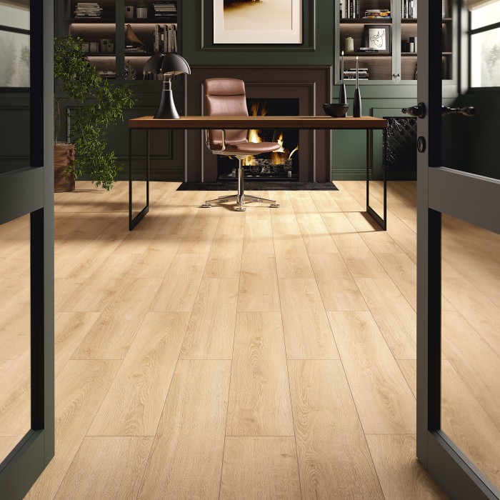 Sol stratifié Solid+ chêne Santal 214x1286x12mm - www.creation-parquets.fr