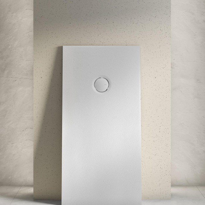 RECEVEUR SELENE 80x120 FINITION PIZARRA COLORIS BLANCO TOTAL SIPHON HORIZONTAL D90